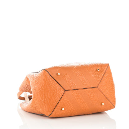 Burberry Signature Grain Calfskin Check Embossed Small Canterbury Tote Copper Orange 4 of 5