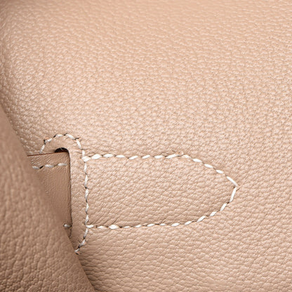 Hermes Tadelakt Guilloche Birkin 35 Argile 20 of 27