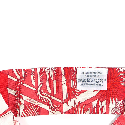 Hermes Silk Animapolis Twilly Rouge White 9 of 12
