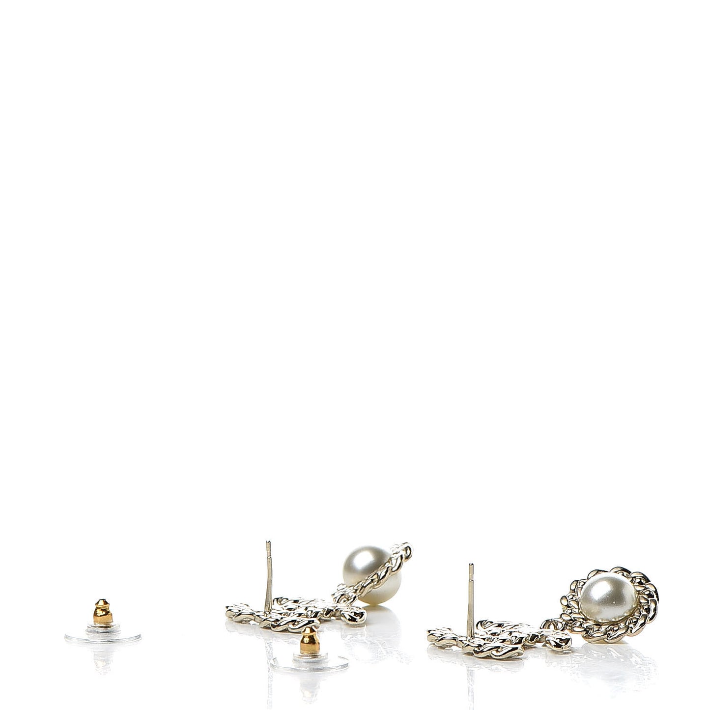 Crystal Pearl Pearls Coronation CC Drop Earrings Gold