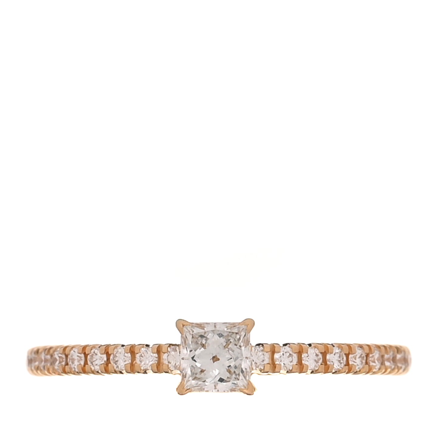 18K Yellow Gold Diamond Etincelle De Cartier Princess Cuf Paved Ring 49 4.75