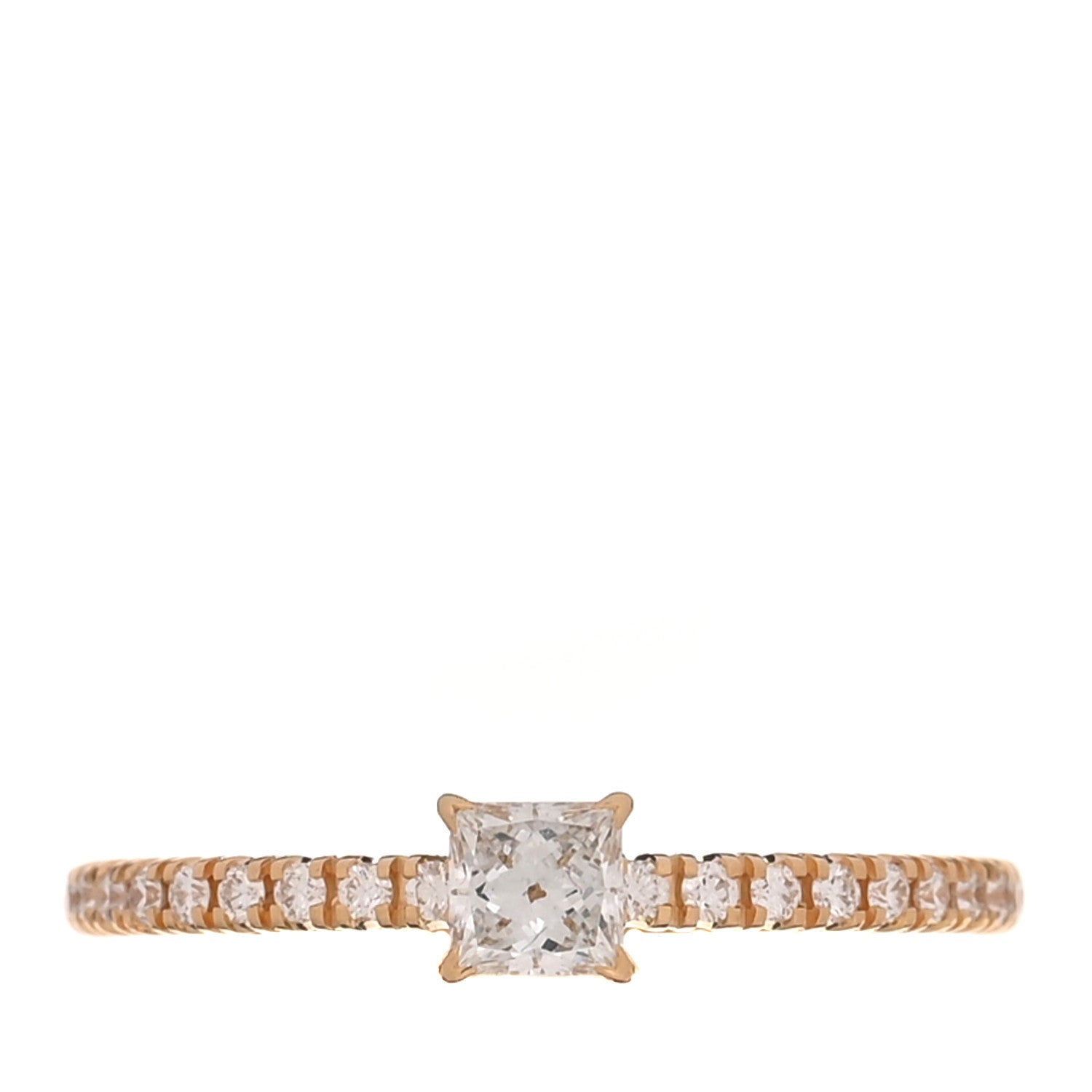 Cartier 18K Yellow Gold Diamond Etincelle De Cartier Princess Cuf Paved Ring 49 4.75 1 of 5