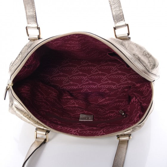 Gucci Metallic Guccissima Boston Gold 7 of 9