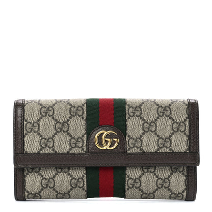 Gucci GG Supreme Monogram Web Ophidia Continental Wallet Brown 1 of 11