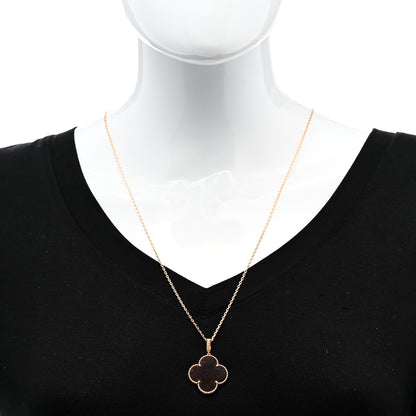 Van Cleef & Arpels 18K Rose Gold Letterwood Magic Alhambra Long Necklace 2 of 5