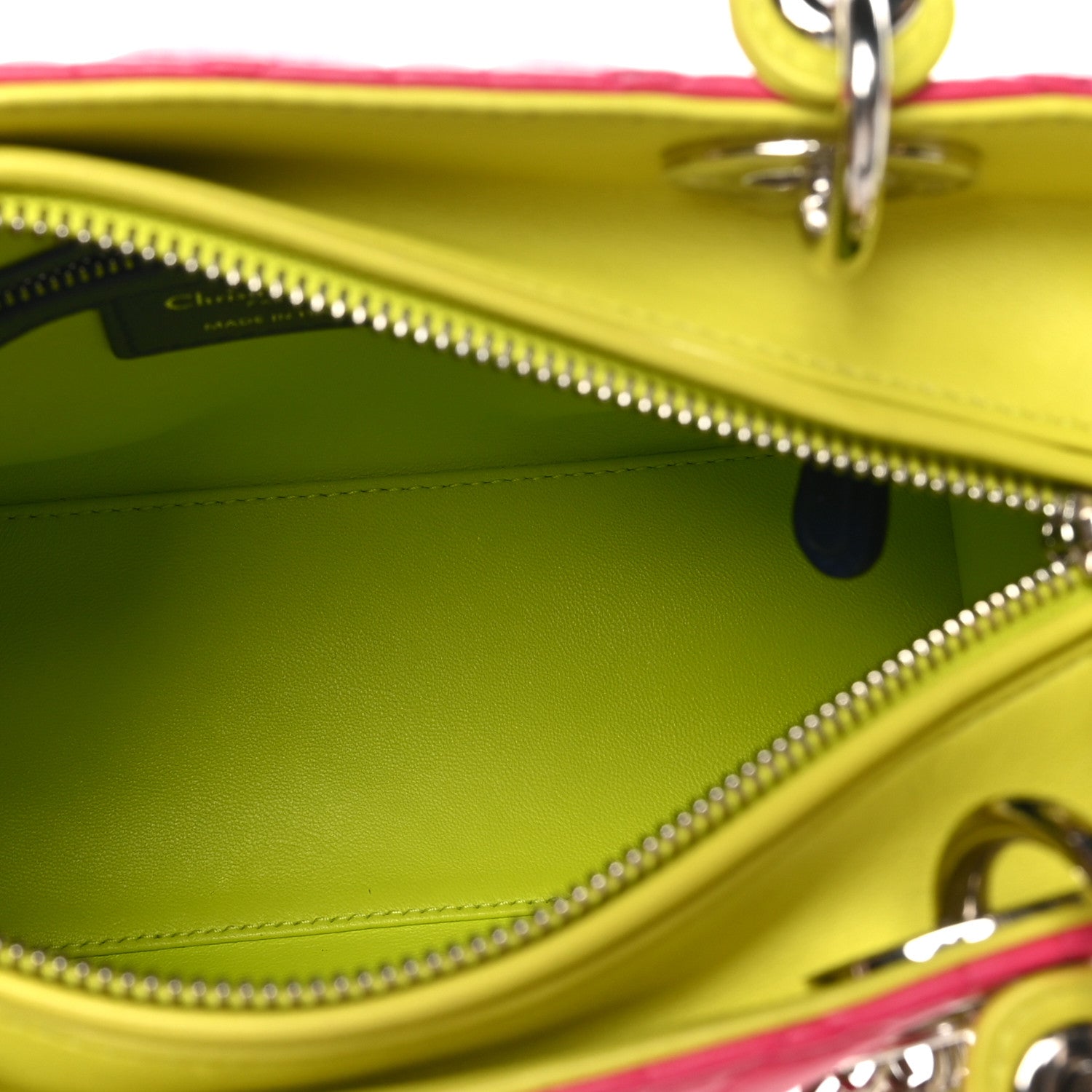 Christian Dior Lambskin Cannage Medium Tri-Color Lady Dior Pink Blue Yellow 5 of 10