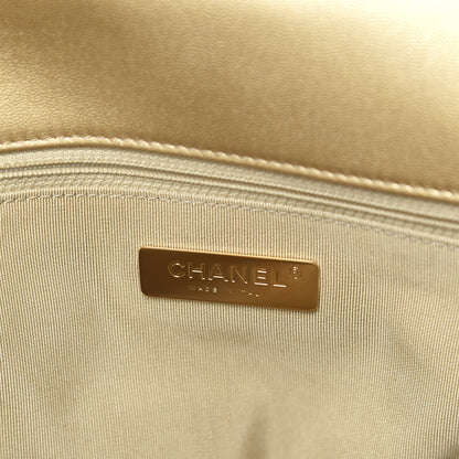 Chanel Metallic Goatskin Quilted Maxi 19 Flap Gold 6 of 10