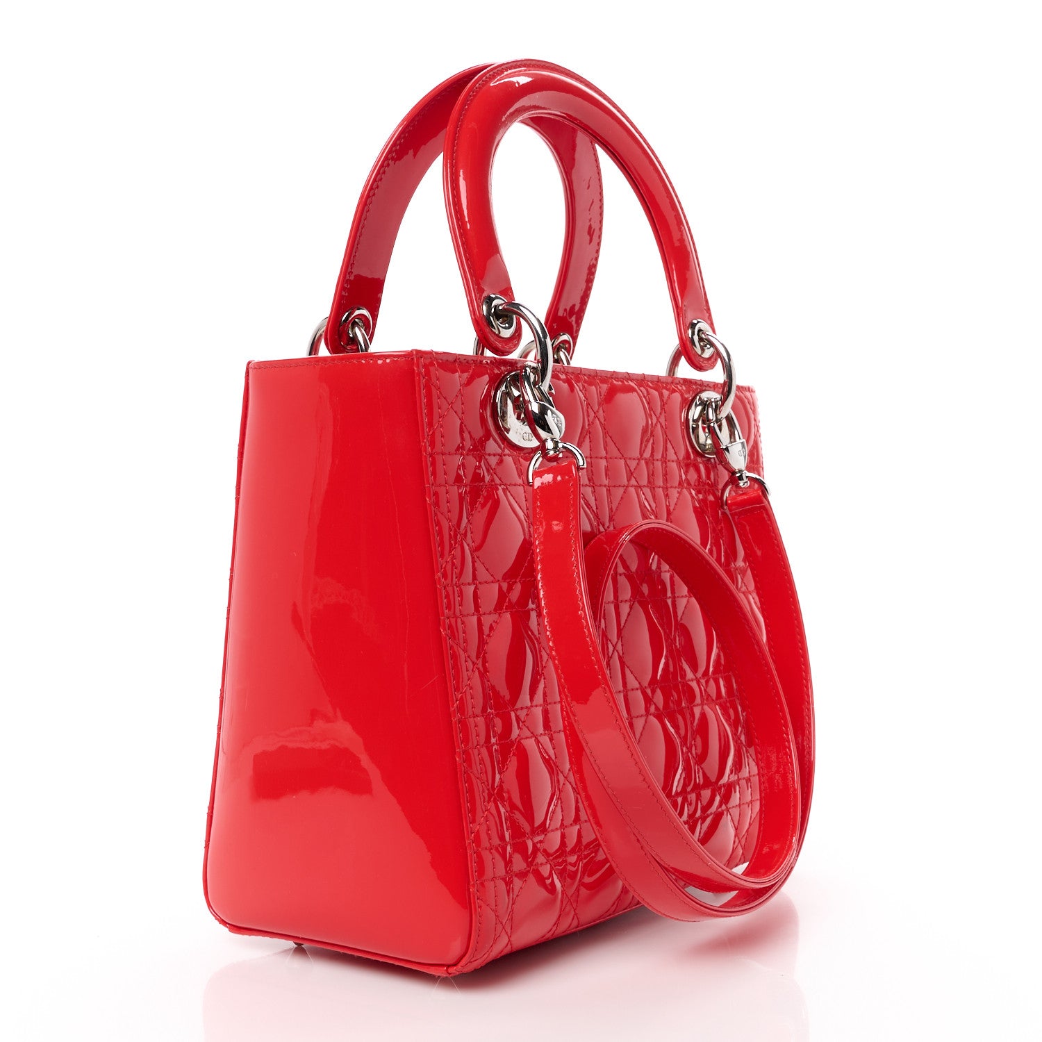 Christian Dior Patent Cannage Medium Lady Dior Red 3 of 10