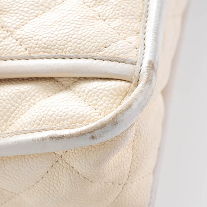 Chanel Caviar Quilted Medium French Riviera Flap White 13 of 16