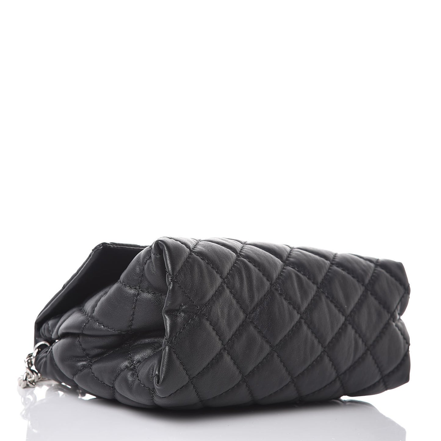 Faux Leather Quilted Small Bex Flap Shoulder Bag Black