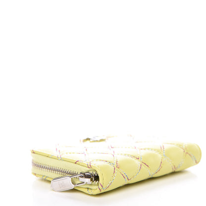 Chanel Lambskin Quilted Zip Card Holder Yellow 4 of 13