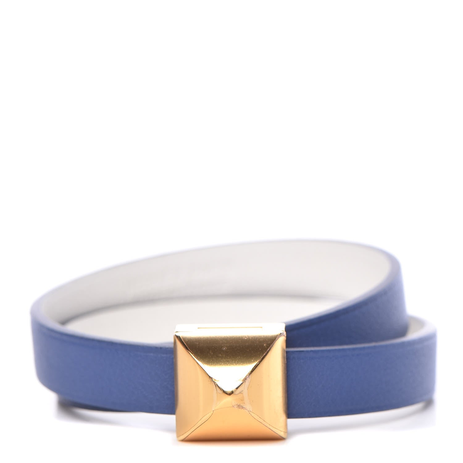Hermes Swift Medor Infini Double Tour Bracelet T2 Bleu Brighton Blanc 1 of 7