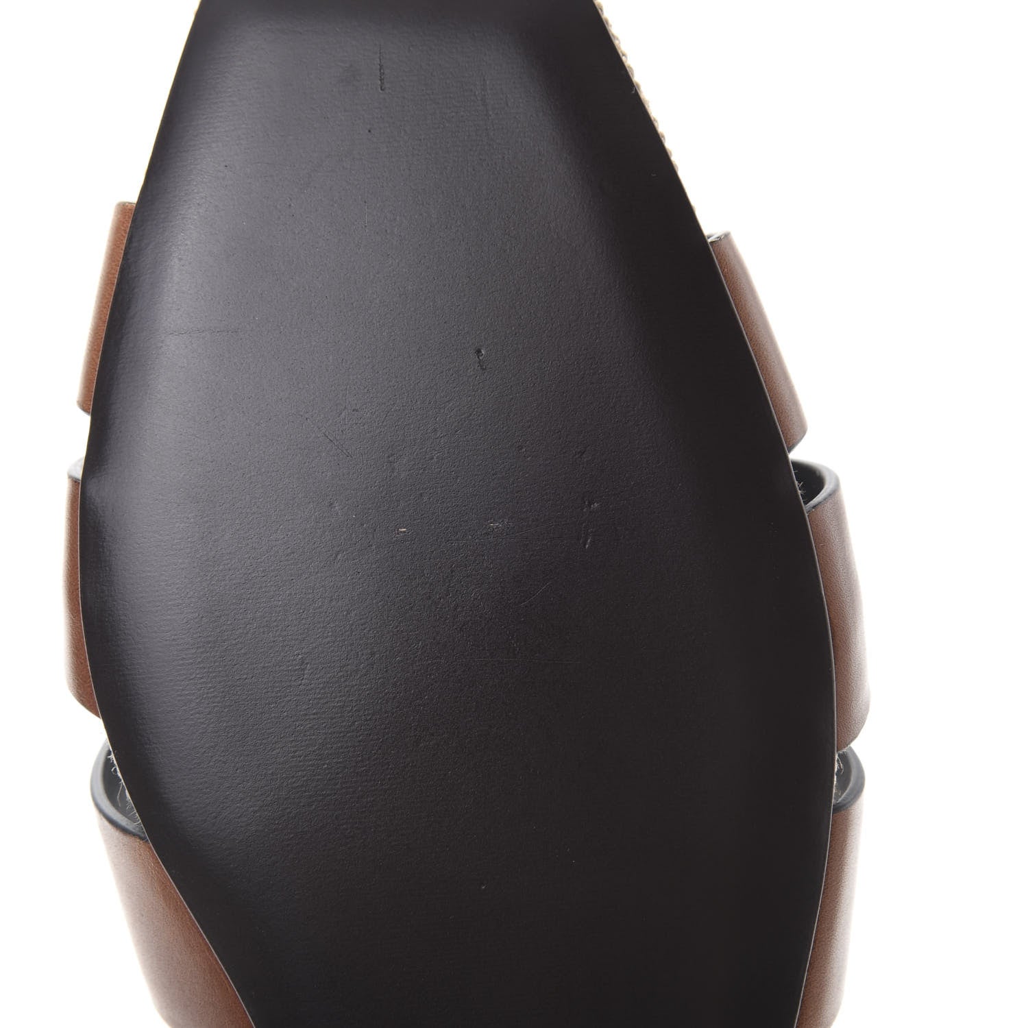 Saint Laurent Calfskin Canvas Tribute 05 Slide Sandals 39 Brown 8 of 11