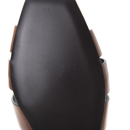 Saint Laurent Calfskin Canvas Tribute 05 Slide Sandals 39 Brown 8 of 11