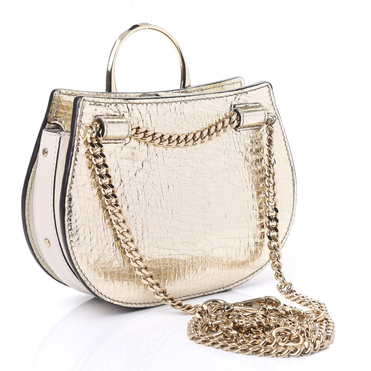 Metallic Calfskin Lambskin Suede Mini Pixie Signature Belt Bag Gold