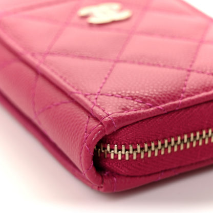 Chanel Caviar Quilted Zip Card Holder Fuchsia 8 of 10