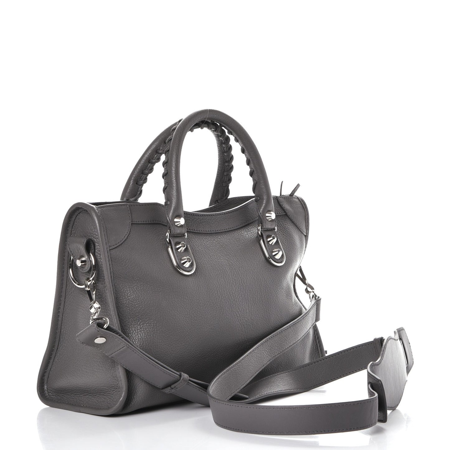 Chevre Silver Metallic Edge Hardware S City Gris Acier