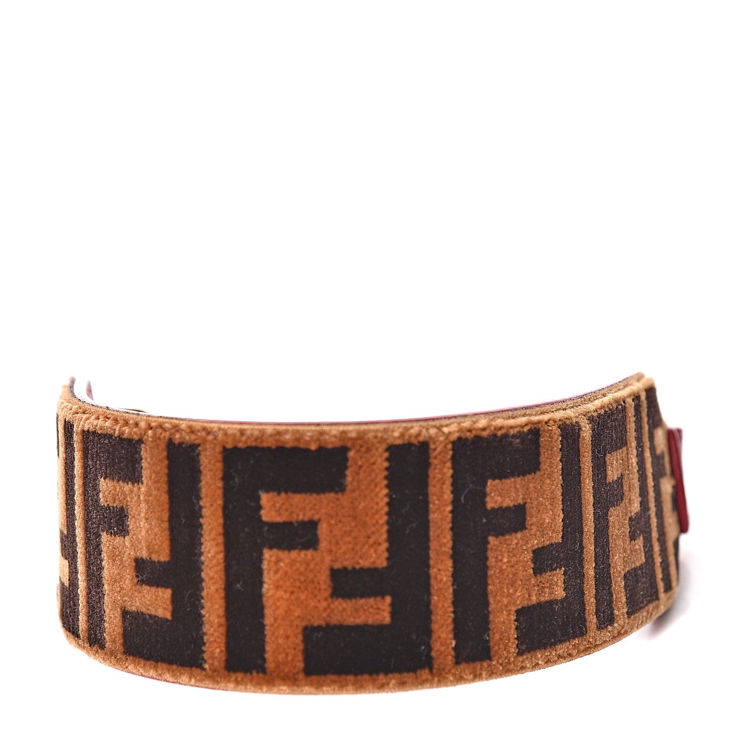 Fendi Velvet FF Mini Strap You Tobacco Fragola 1 of 5
