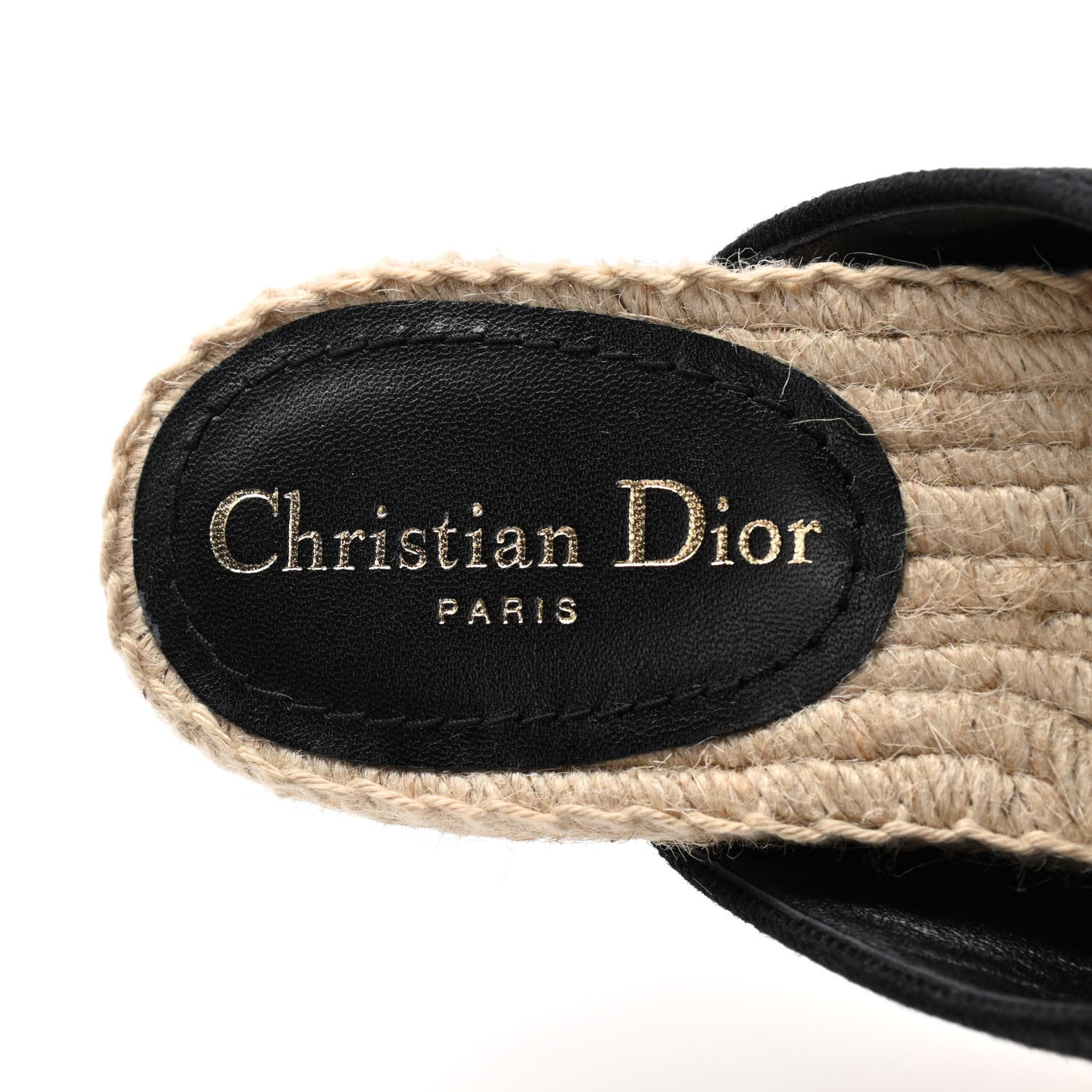 Christian Dior Canvas Embroidered Granville Espadrille Crisscross Flat Slide Sandals 36 Black 28 of 33