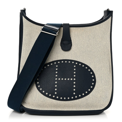 Hermes Toile Taurillon Clemence Evelyne III GM Bleu de Prusse 1 of 17