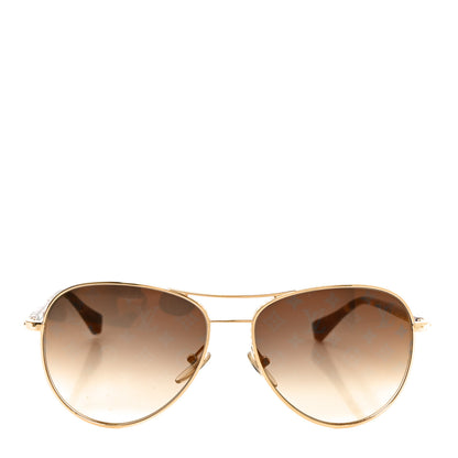 Louis Vuitton Conspiration Pilote Sunglasses Z0164U Gold 2 of 7