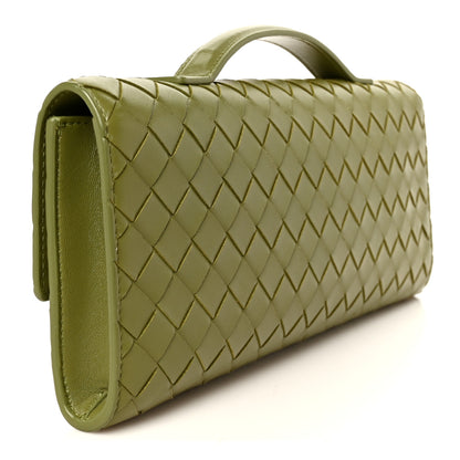 Bottega Veneta Nappa Intrecciato Long Andiamo Top Handle Clutch Matcha 3 of 8
