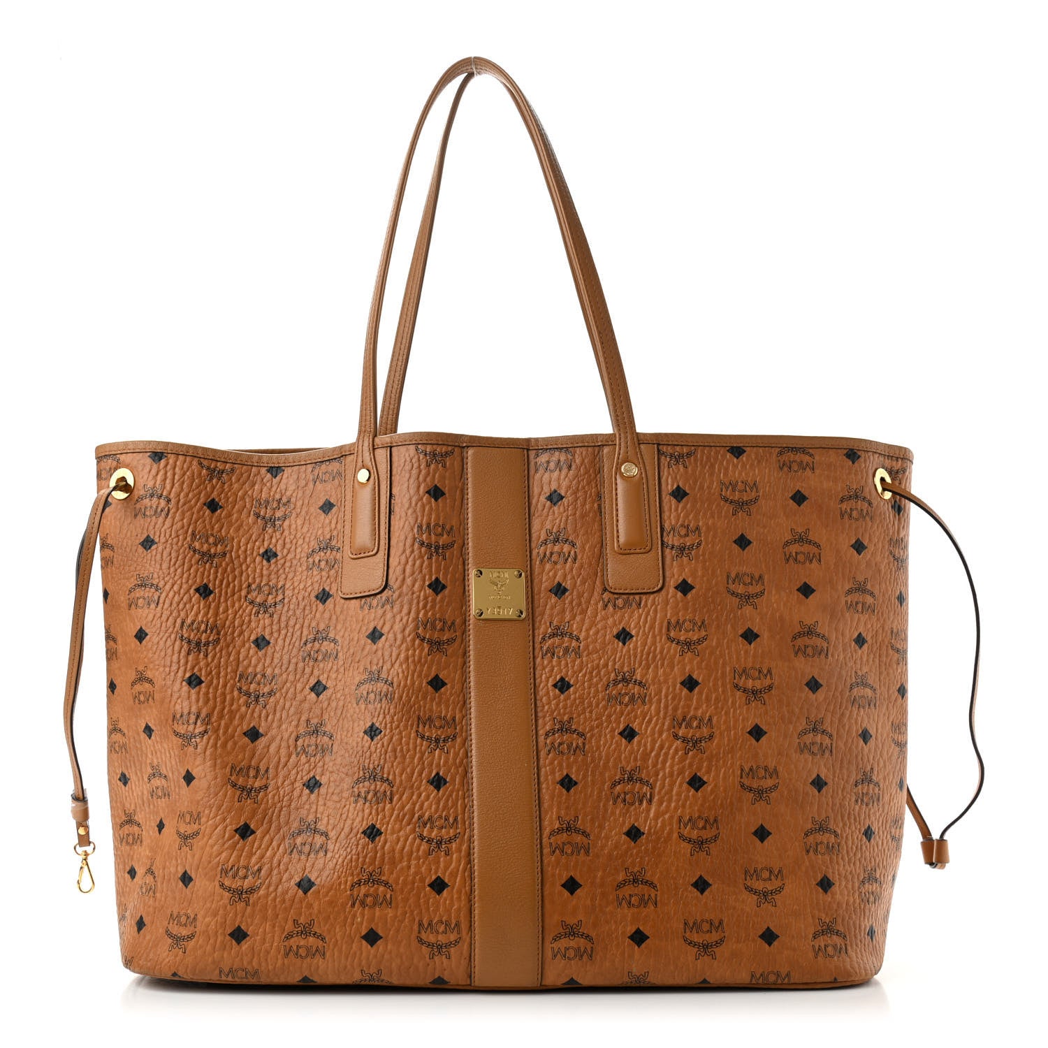 MCM Visetos Large Liz Reversible Shopper Tote Cognac 1 of 20