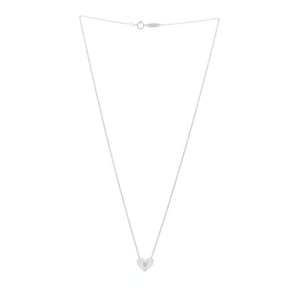Tiffany Platinum Diamond Etoile Small Heart Pendant Necklace 4 of 6