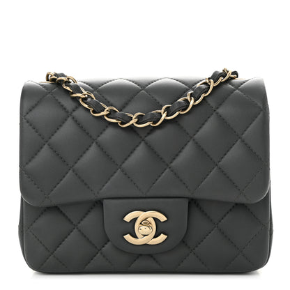 Chanel Lambskin Quilted Mini Square Flap Dark Grey 1 of 11