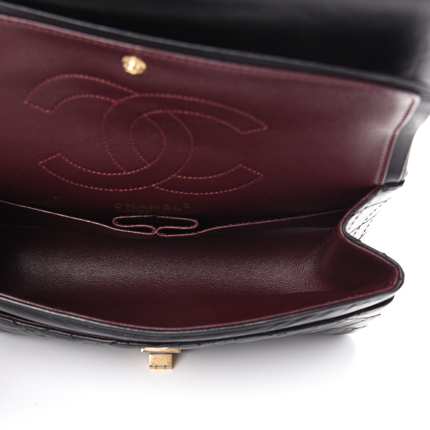 Aged Calfskin Quilted 2.55 Reissue 225 Flap Black