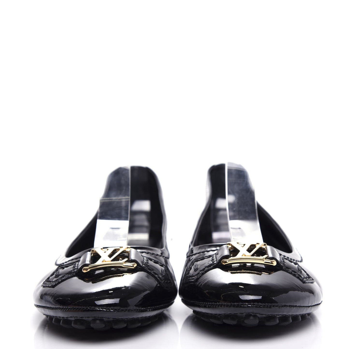 Patent Calfskin Oxford Ballerina Flats 40.5 Black