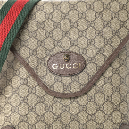 Gucci GG Supreme Monogram Web Medium Neo Vintage Flap Messenger Bag Beige New Acero 8 of 11