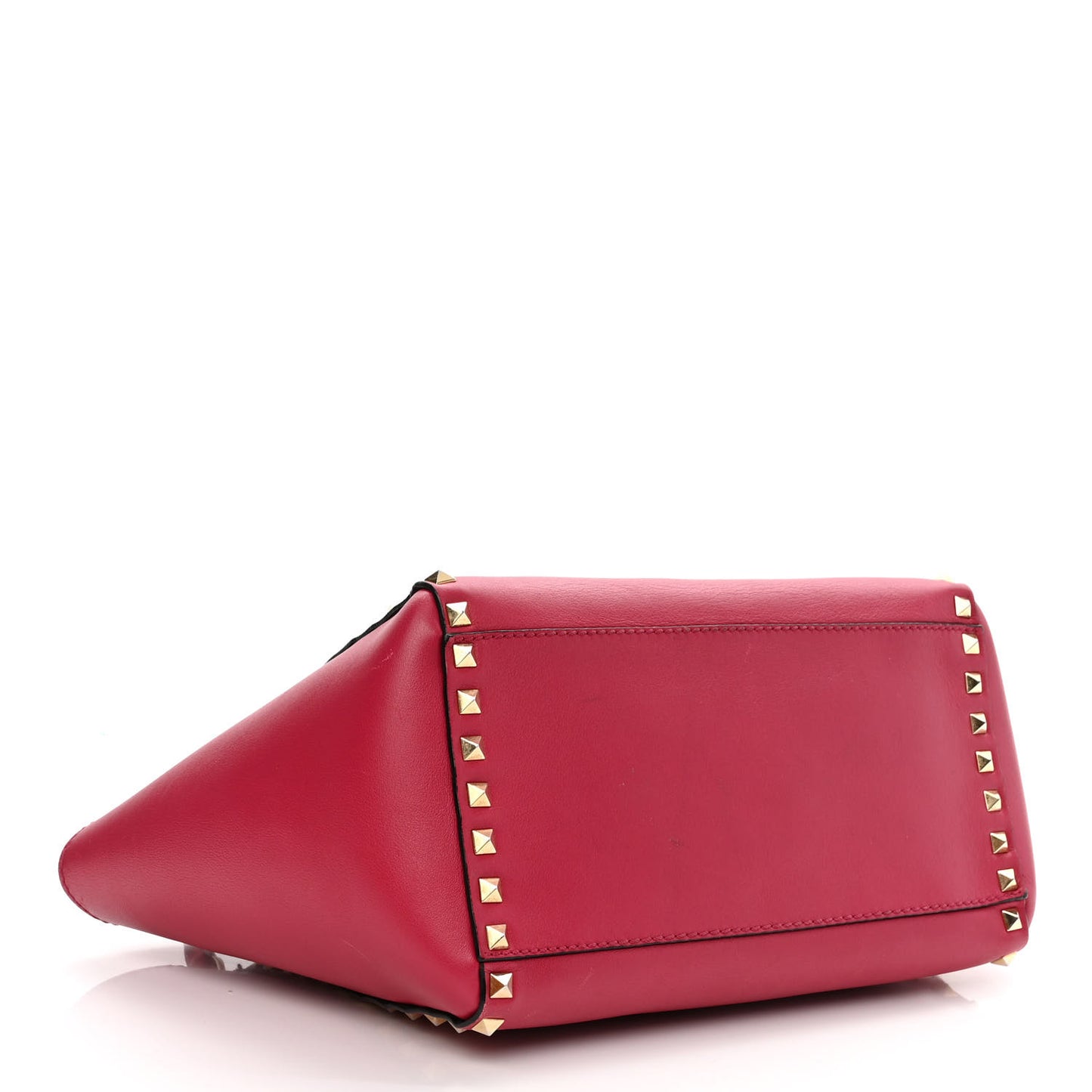 Vitello Small Rockstud Double Handle Tote Cyclamin