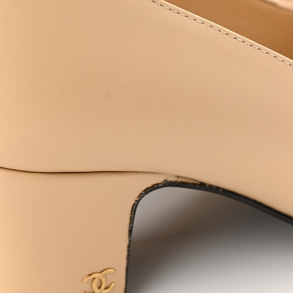 Chanel Lambskin Cap Toe CC Pumps 35.5 Beige Black 10 of 11