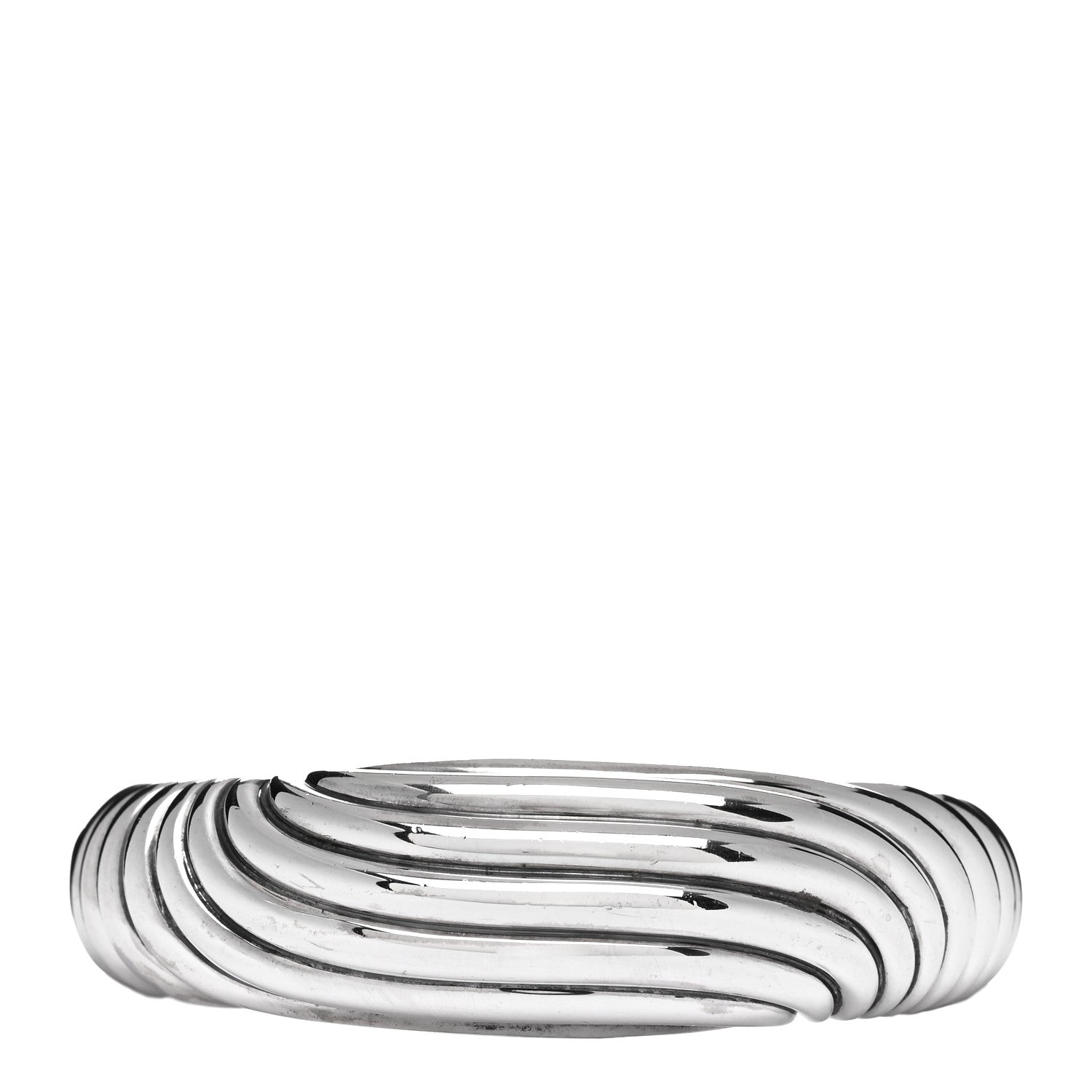 David Yurman Sterling Silver 20mm Sculpted Cable Cuff Bracelet 1 of 3