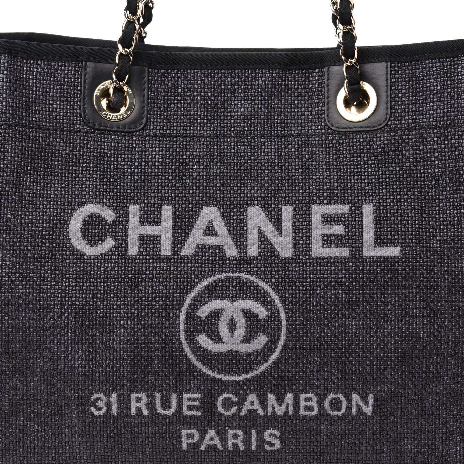 Chanel Mixed Fibers Calfskin Small Deauville Tote Black 11 of 12