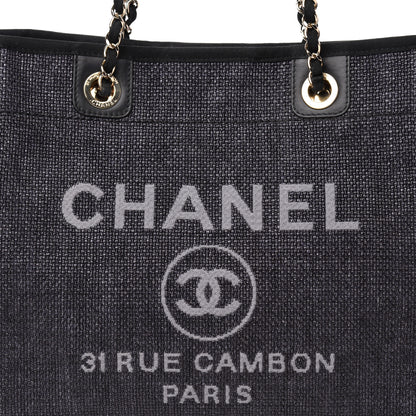 Chanel Mixed Fibers Calfskin Small Deauville Tote Black 11 of 12