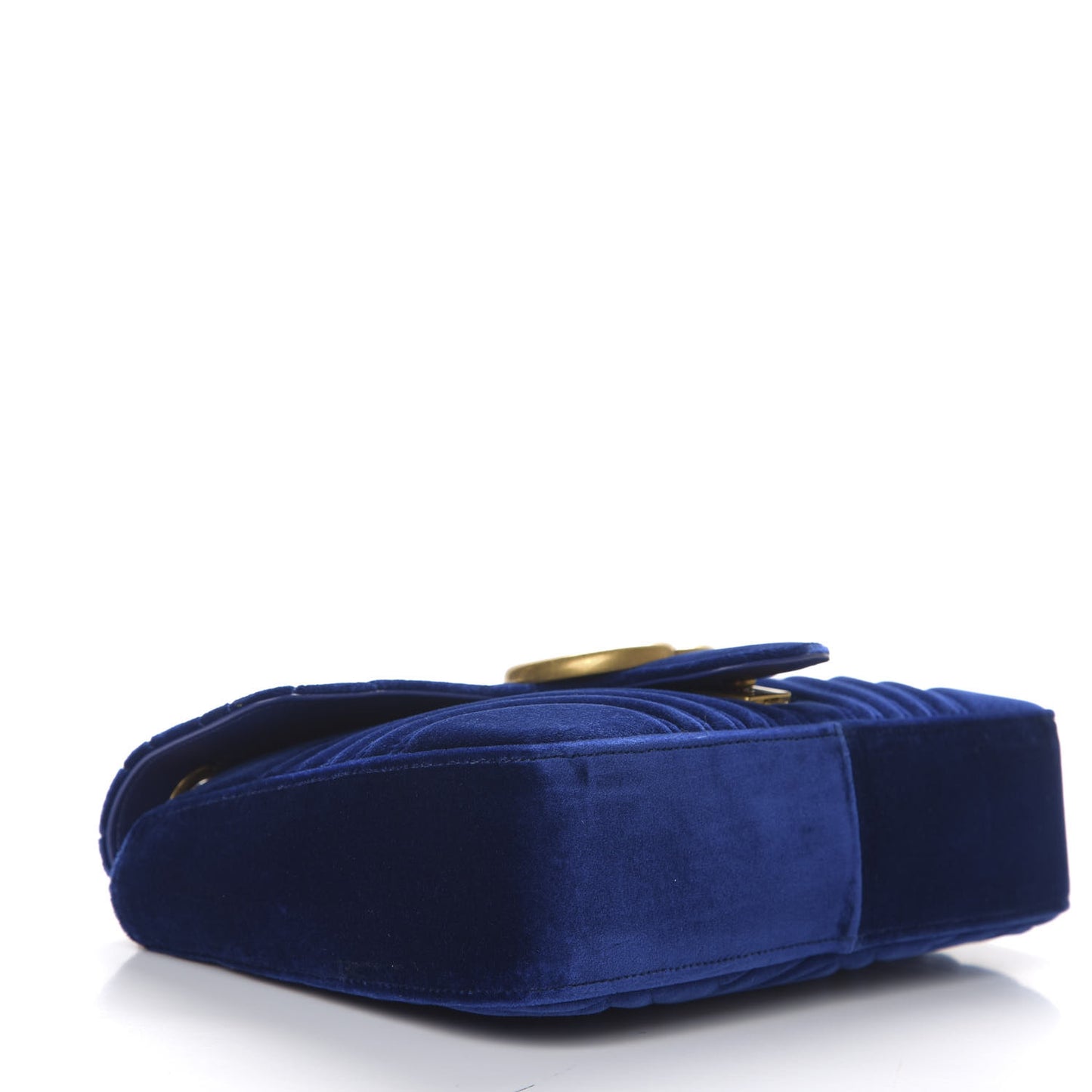 Velvet Matelasse Medium GG Marmont Shoulder Bag Cobalt Blue