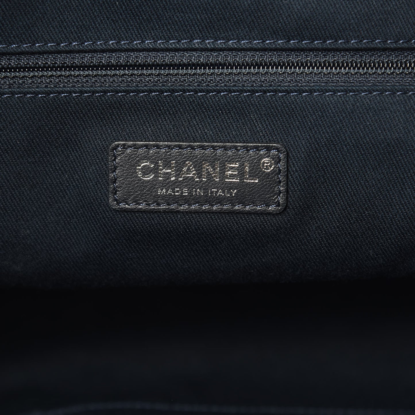 Denim Large Deauville Tote Blue Orange