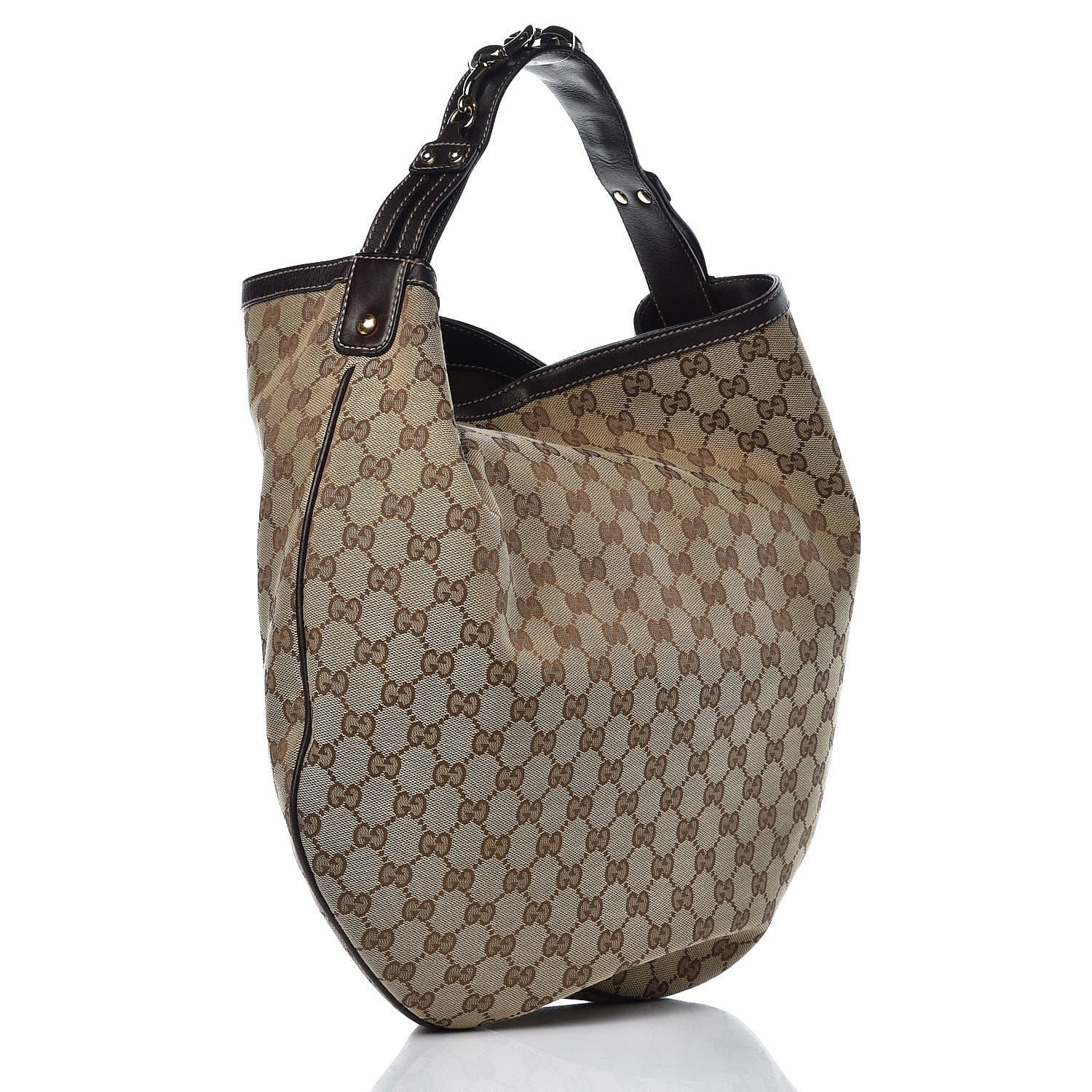 Gucci Monogram Large Wave Hobo Dark Brown 3 of 7
