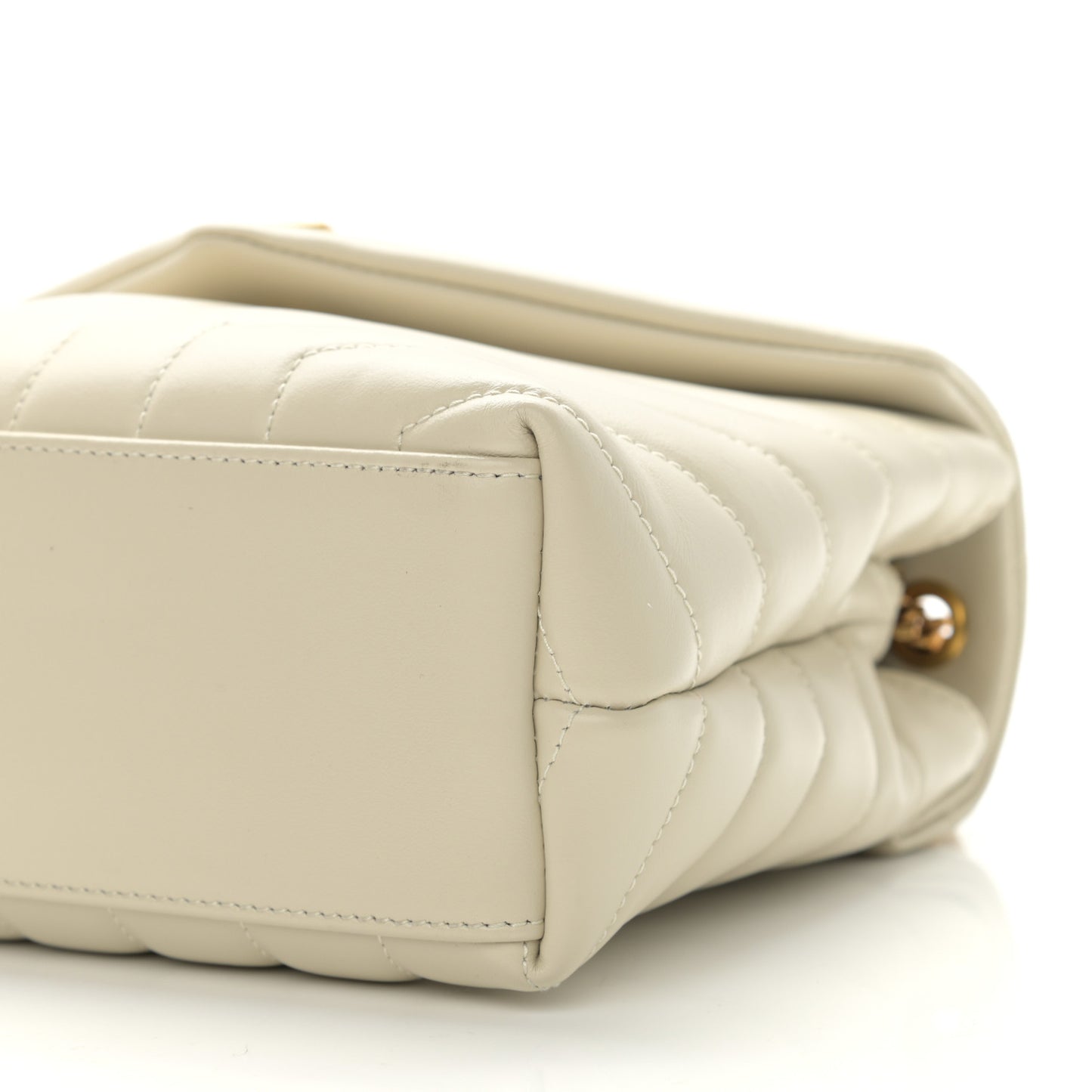 Calfskin Y Quilted Monogram Small Loulou Chain Satchel Crema Soft