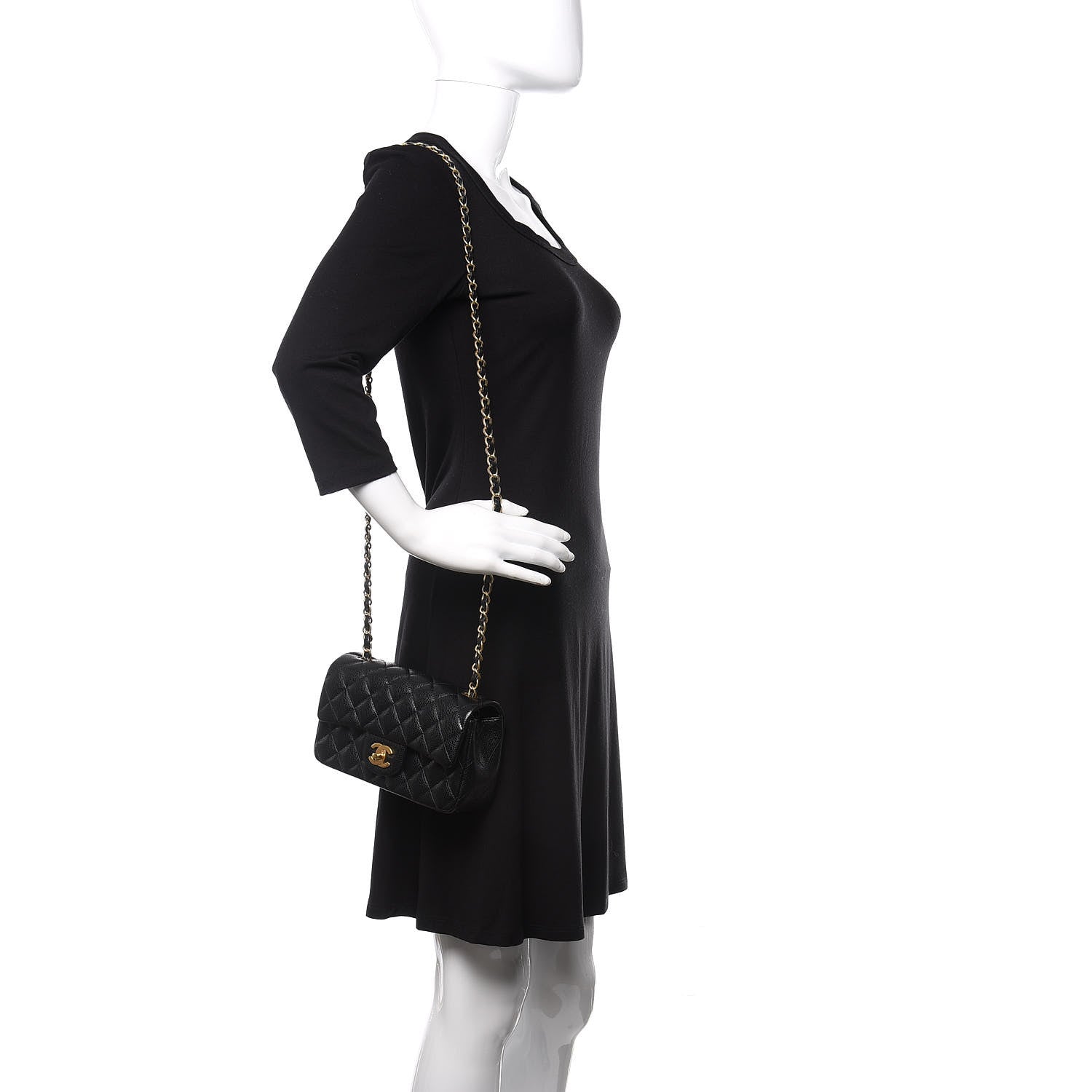 Chanel Caviar Quilted Mini Rectangular Flap Black 2 of 11