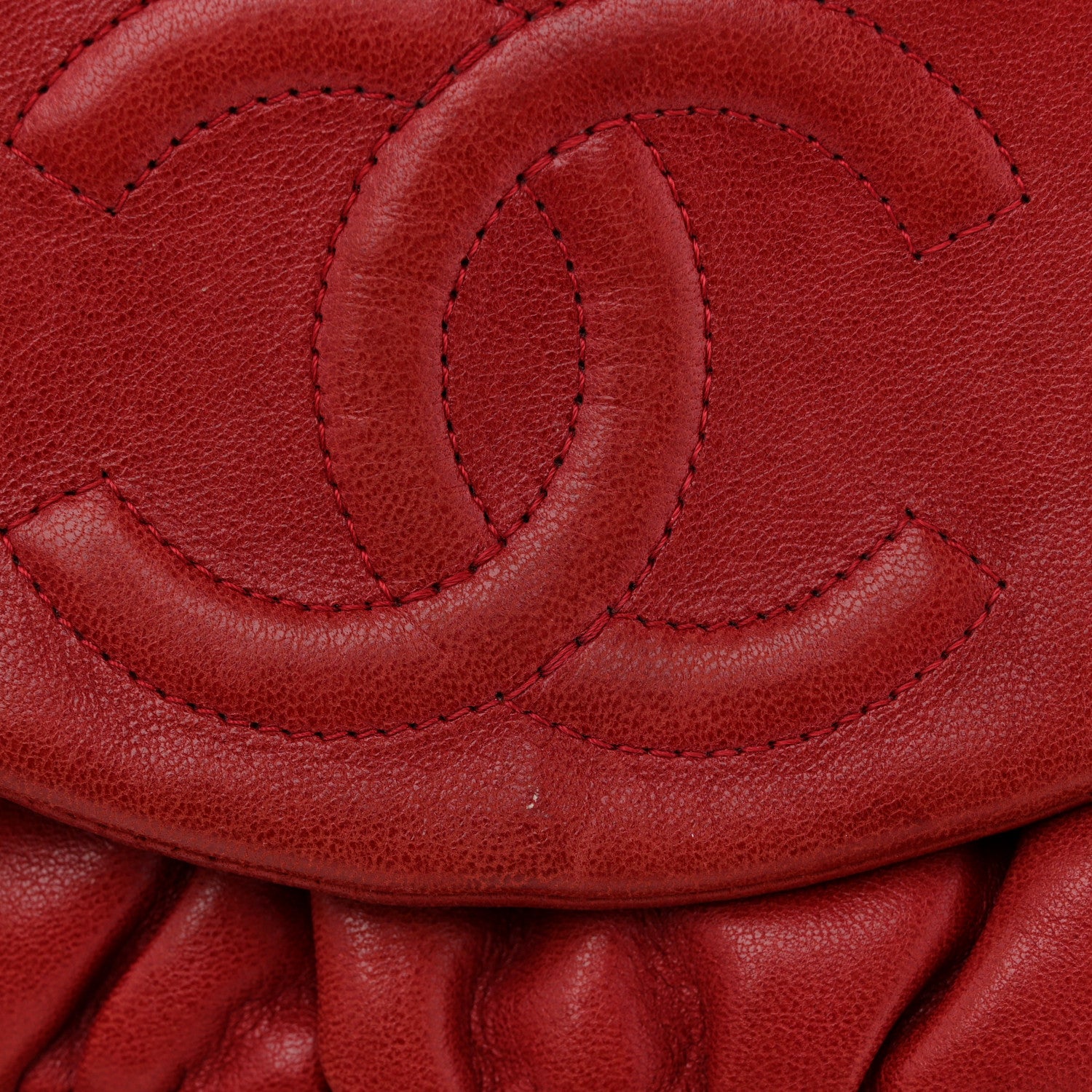 Chanel Lambskin Half Moon Wallet On Chain WOC Red 16 of 16