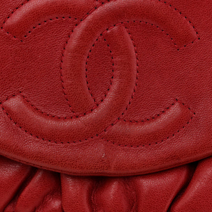 Chanel Lambskin Half Moon Wallet On Chain WOC Red 16 of 16