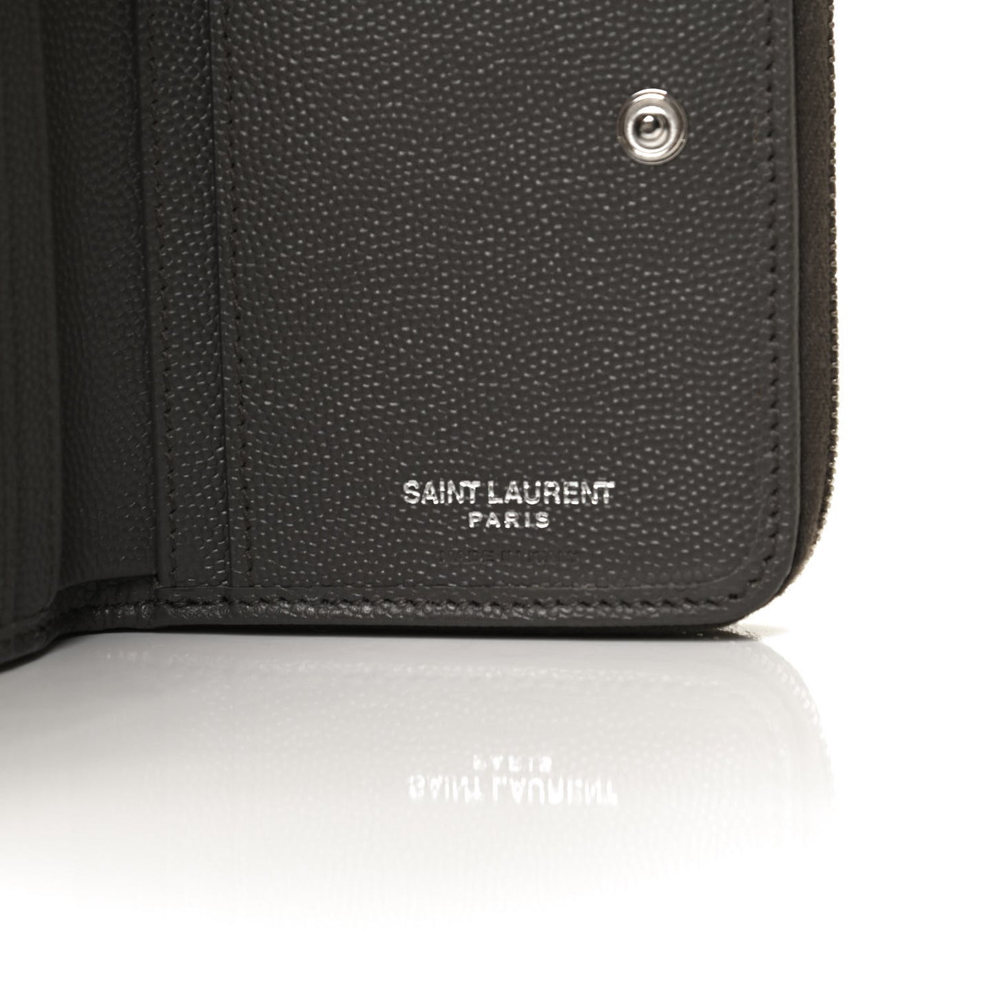 Grain De Poudre Matelasse Chevron Monogram Compact Zip Around Wallet Earth