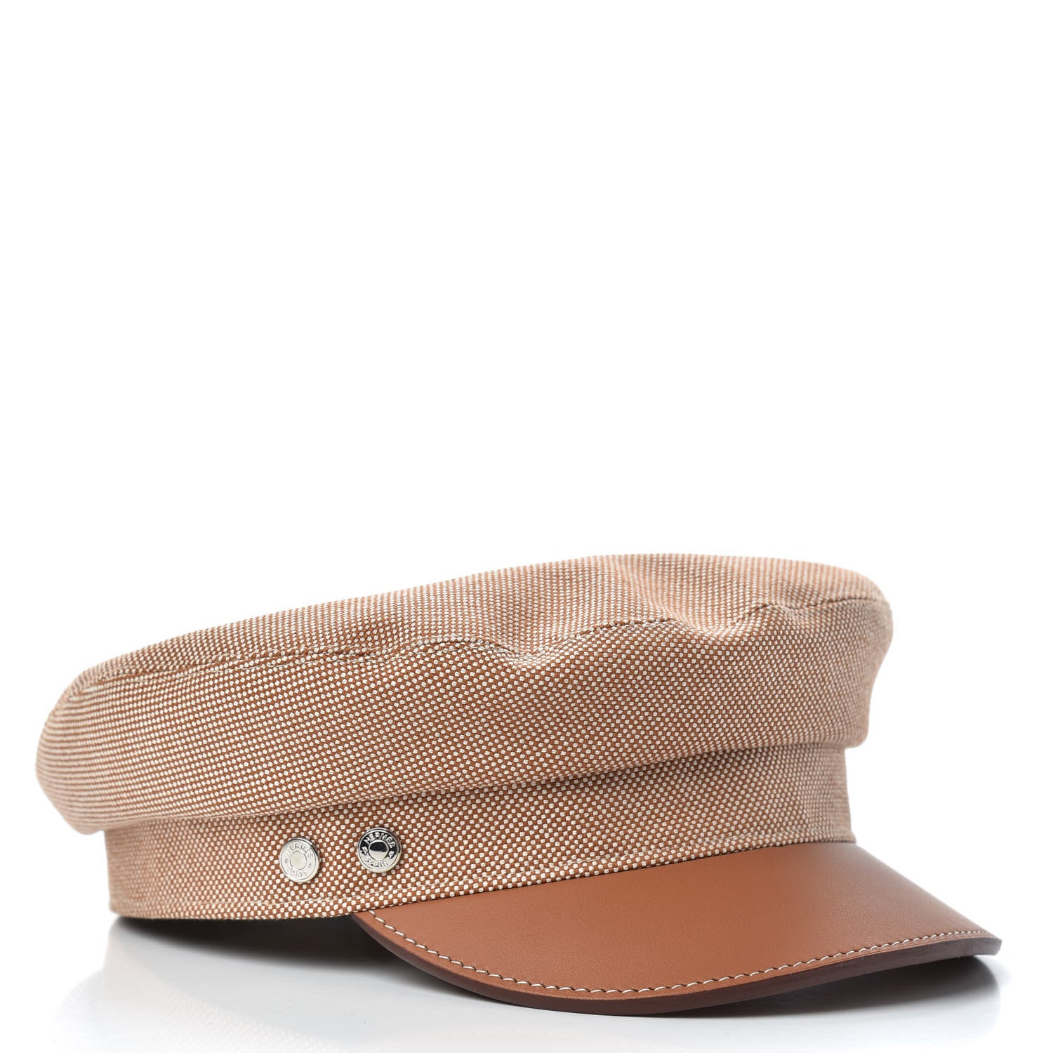 Hermes Cotton Silk Swift Clou de Selle Vauban Cap 57 Marron Alezan Gold 5 of 8