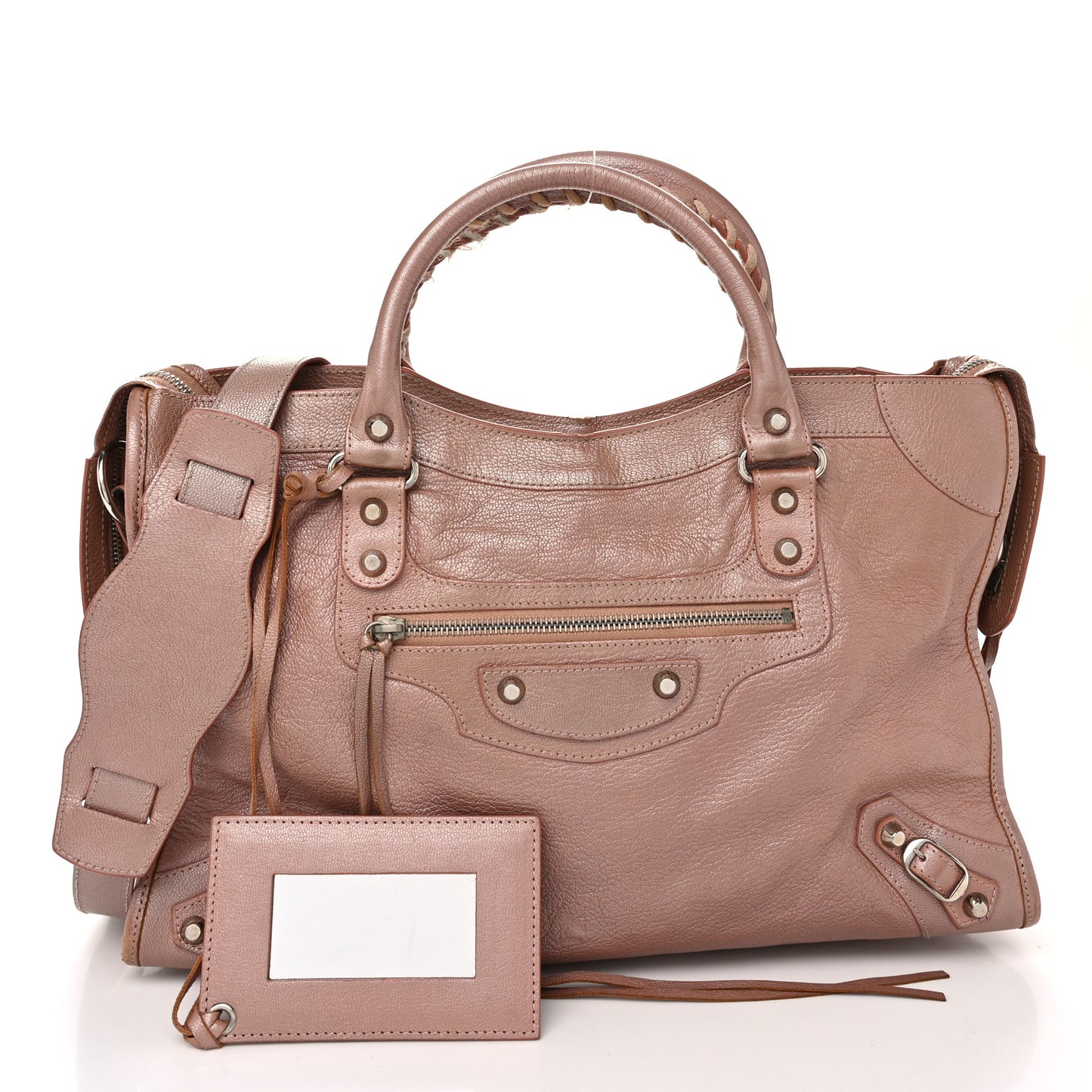 Pearlescent Goatskin Classic Palladium Hardware City Rose Rose Light