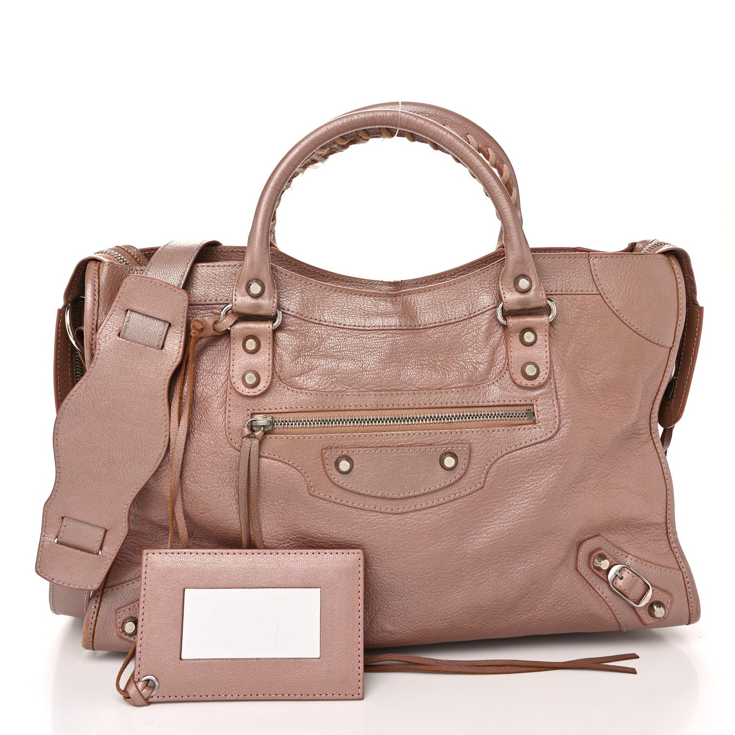 Balenciaga Pearlescent Goatskin Classic Palladium Hardware City Rose Rose Light 3 of 13