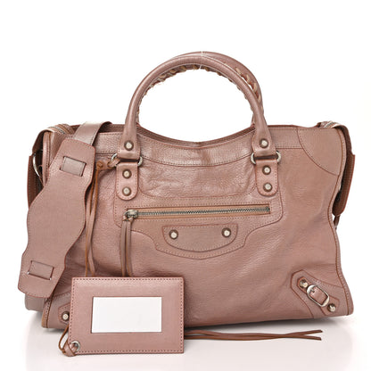 Balenciaga Pearlescent Goatskin Classic Palladium Hardware City Rose Rose Light 3 of 13