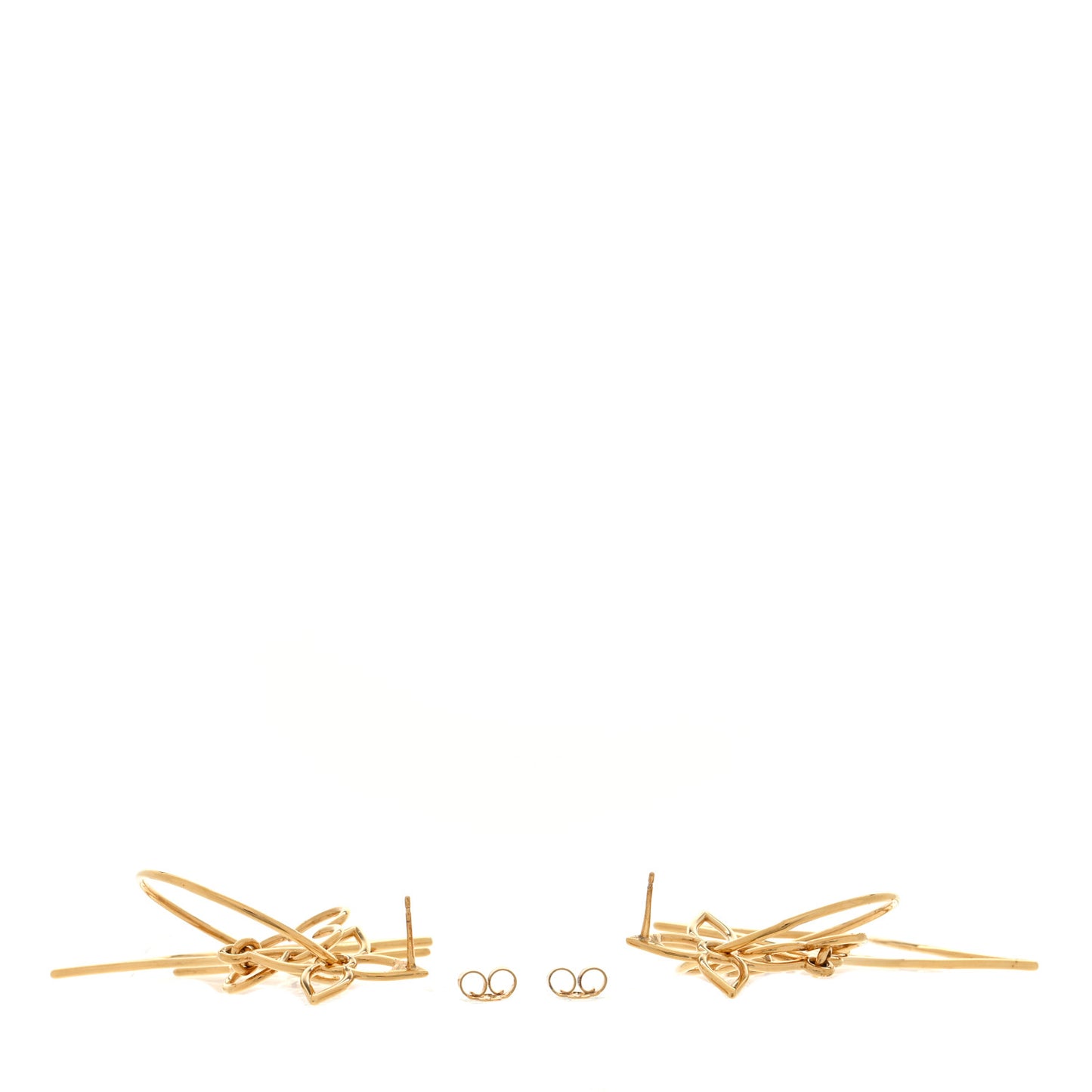 Metal Twiggy Drop Earrings Gold